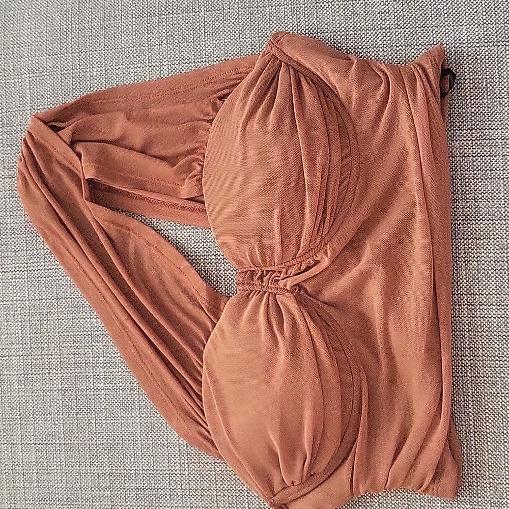 Brown one shoulder crop top